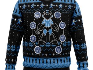 Elemental Weapon Mega Man Ugly Christmas Sweater - Image 1