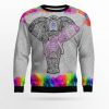 Elephant Mandala Color Ugly Christmas Sweater - Image 1