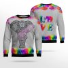 Elephant Mandala Color Ugly Christmas Sweater - Image 2
