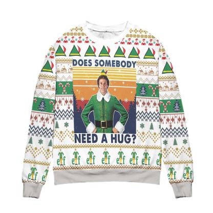 elf does somebody need a hug ugly christmas sweater 1 Elf Does Somebody Need A Hug Ugly Christmas Sweater - Image 1