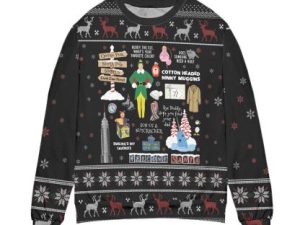 Elf Movie Welcome Santa Snowflake Pattern Ugly Christmas Sweater - Image 1