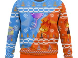 Ember And Wave Elemental Ugly Christmas Sweater - Image 1