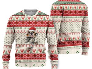 English Bulldog Scratch Ugly Christmas Sweater - Image 1