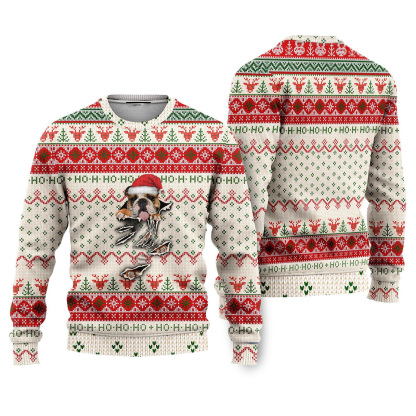 english bulldog scratch ugly christmas sweater 1 English Bulldog Scratch Ugly Christmas Sweater - Image 1