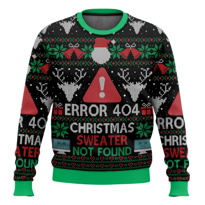 error 404 funny xmas not found ugly christmas sweater 1 Error 404 Funny Xmas Not Found Ugly Christmas Sweater - Image 1