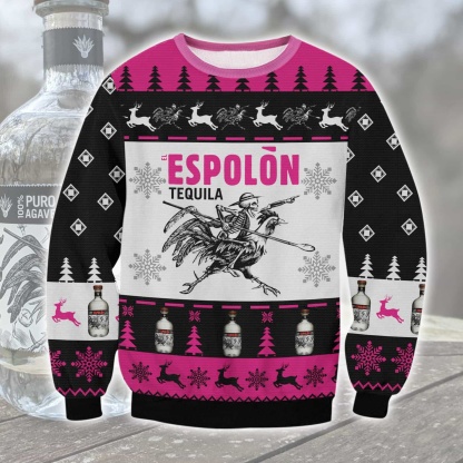 espolon tequila ugly christmas sweater holiday gift 1 Espolon Tequila Ugly Christmas Sweater Holiday Gift - Image 1
