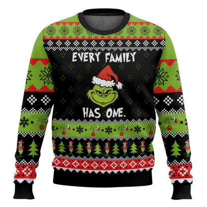 every family has one grinch ugly christmas sweater 1 Every Family Has One Grinch Ugly Christmas Sweater - Image 1