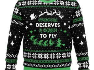 Everyone Deserves To Fly Wicked And Ugly Christmas Sweater - Image 1