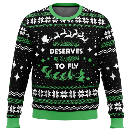everyone deserves to fly wicked and ugly christmas sweater 1 Everyone Deserves To Fly Wicked And Ugly Christmas Sweater - Image 1