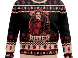 Everyone Loves Petter Deadpool And Wolverine Ugly Christmas Sweater - Image 1
