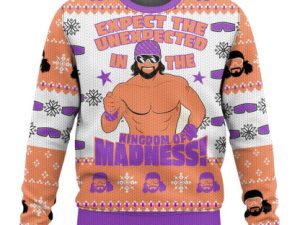 Expect The Unexpected In The Kingdom Of Madness Macho Man Ugly Christmas Sweater - Image 1