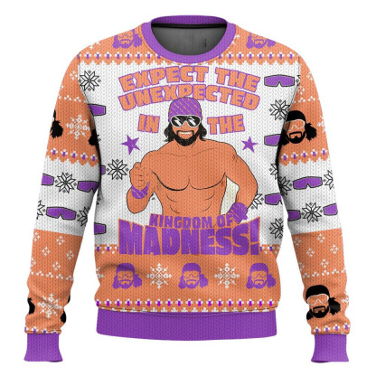 expect the unexpected in the kingdom of madness macho man ugly christmas sweater 1 Expect The Unexpected In The Kingdom Of Madness Macho Man Ugly Christmas Sweater - Image 1