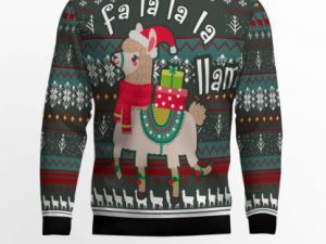 Fa La La La Llama Ugly Christmas Sweater - Image 1