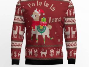Fa La La Llama Ugly Christmas Sweater - Image 1