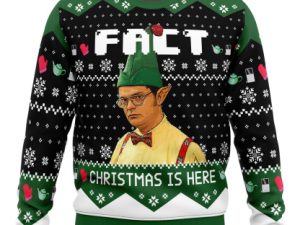 Fact Christmas Is Here The Office Ugly Christmas Sweater - Image 1