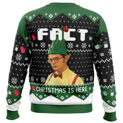 fact christmas is here the office ugly christmas sweater 2 Fact Christmas Is Here The Office Ugly Christmas Sweater - Image 2