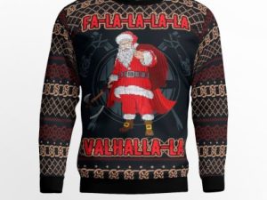 Falalala Valhallala Viking Ugly Christmas Sweater - Image 1