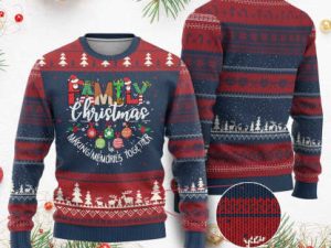 Family Xmas Ugly Christmas Sweater Making Memories Together Family Matching - Image 1