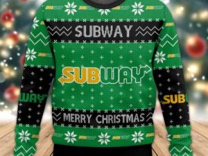 Fast Food Subway Ugly Christmas Sweater - Image 1