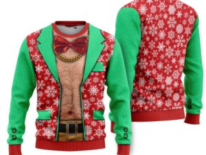 Faux Real Mens D Photo Realistic Funny Ugly Christmas Sweater - Image 1