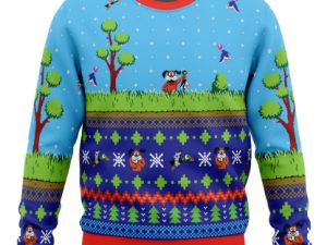 Festive Duck Hunt Ugly Christmas Sweater - Image 1