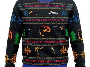 Finish Him Mortal Kombat Ugly Christmas Sweater - Image 1