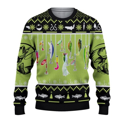 fishing lures ugly christmas sweaters 1 Fishing Lures Ugly Christmas Sweaters - Image 1