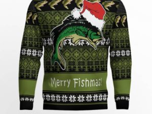 Fishing Merry Fishmas Ugly Christmas Sweater - Image 1