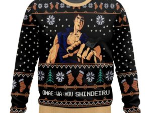 Fist Of The North Star Omae Wa Mou Shindeiru Ugly Christmas Sweater Holiday Gift - Image 1