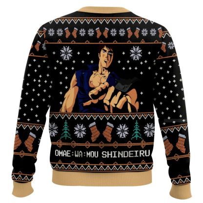 fist of the north star omae wa mou shindeiru ugly christmas sweater holiday gift 2 Fist Of The North Star Omae Wa Mou Shindeiru Ugly Christmas Sweater Holiday Gift - Image 2