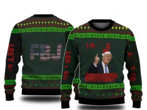 Fjb Flag Lets Go Brandon Brandon T Unisex Winter Holiday Ugly Christmas Sweater - Image 1