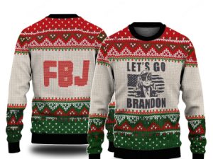 Fjb Lets Go Brandon T Funny Ugly Christmas Sweater - Image 1