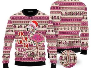 Flamingo Ugly Christmas Sweater For Maen Women Adult - Image 1