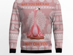 Flamingo Why Oh You Ugly Christmas Sweater - Image 1