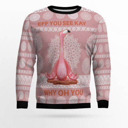flamingo why oh you ugly christmas sweater 1 Flamingo Why Oh You Ugly Christmas Sweater - Image 1