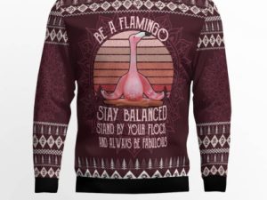 Flamingo Yoga Ugly Christmas Sweater - Image 1