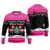 Flocking Around Flamingo Funny Ugly Christmas Sweater - Image 1