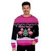 Flocking Around Flamingo Funny Ugly Christmas Sweater - Image 2