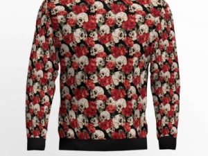 Floral Skull Ugly Christmas Sweater - Image 1