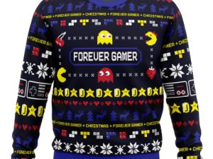 Forever Gamer Christmas Pac Man Ugly Christmas Sweater - Image 1