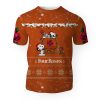 Four Roses American Merry Christmas, Snoopy House Cute Fan Gift-3D Unisex T-Shirt - Image 1