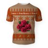 Four Roses Merry Christmas Unisex Gift Fan-3D Unisex T-Shirt - Image 1