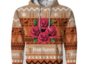 Four Roses Shirts For Men With Vintage For Sale-3D Unisex Hoodie - Image 1