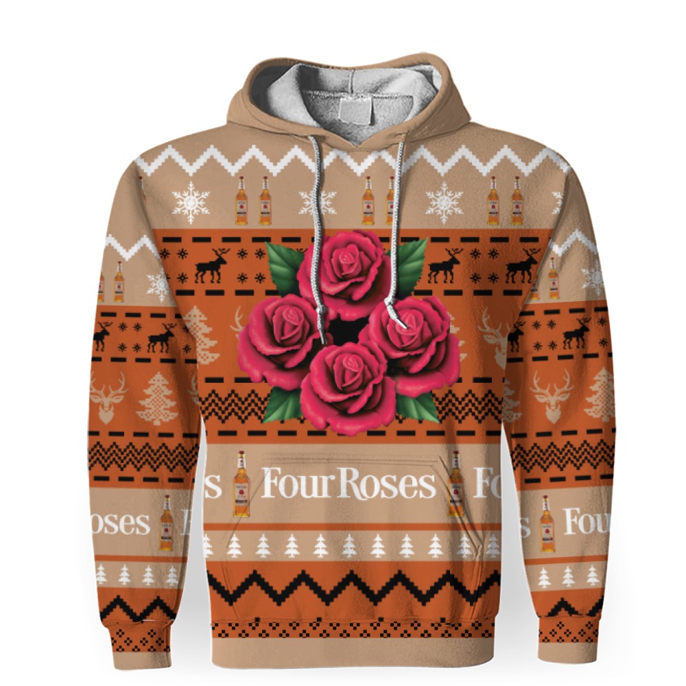 four roses shirts for men with vintage for sale 3d unisex hoodie 1 Four Roses Shirts For Men With Vintage For Sale-3D Unisex Hoodie - Image 1