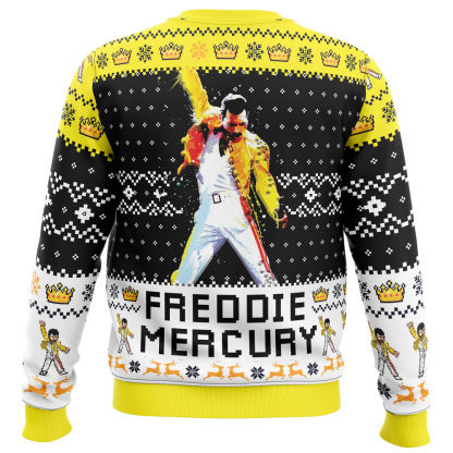 freddie mercury queen ugly christmas sweater 2 Freddie Mercury Queen Ugly Christmas Sweater - Image 2