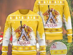 Freddie Mercury Ugly Christmas Sweater Holiday Gift - Image 1