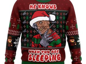 Freddy Krueger Horror Ugly Christmas Sweater - Image 1