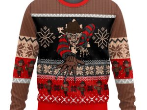 Freddy Krueger Ugly Christmas Sweater Holiday Gift - Image 1