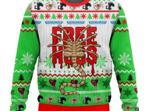 Free Hugs Bestie Facehugger Alien Ugly Christmas Sweater - Image 1