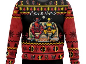 Friends Deadpool Wolverine Ugly Christmas Sweater - Image 1